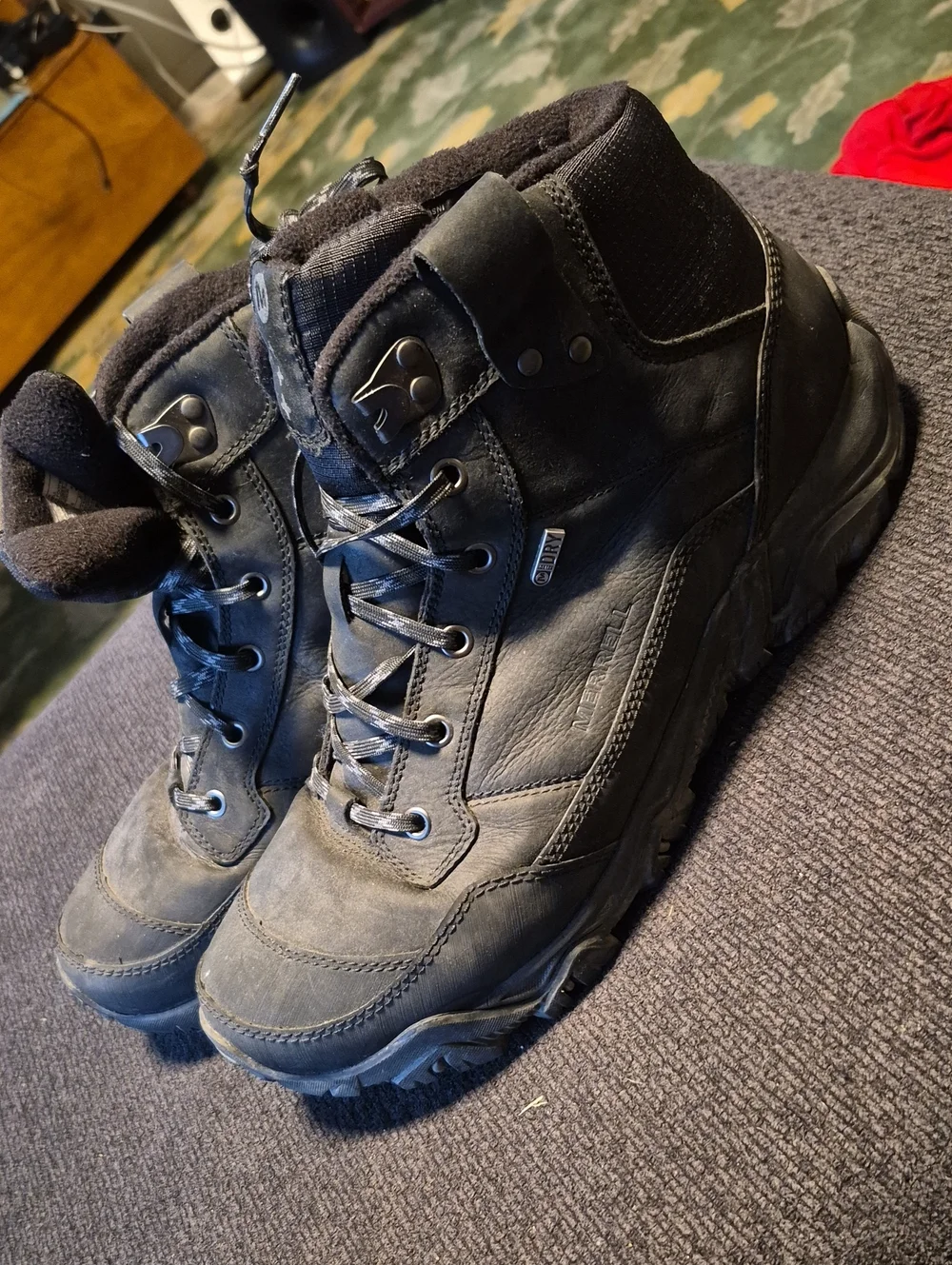 Merrell Men's Black Leather Hiking Boots